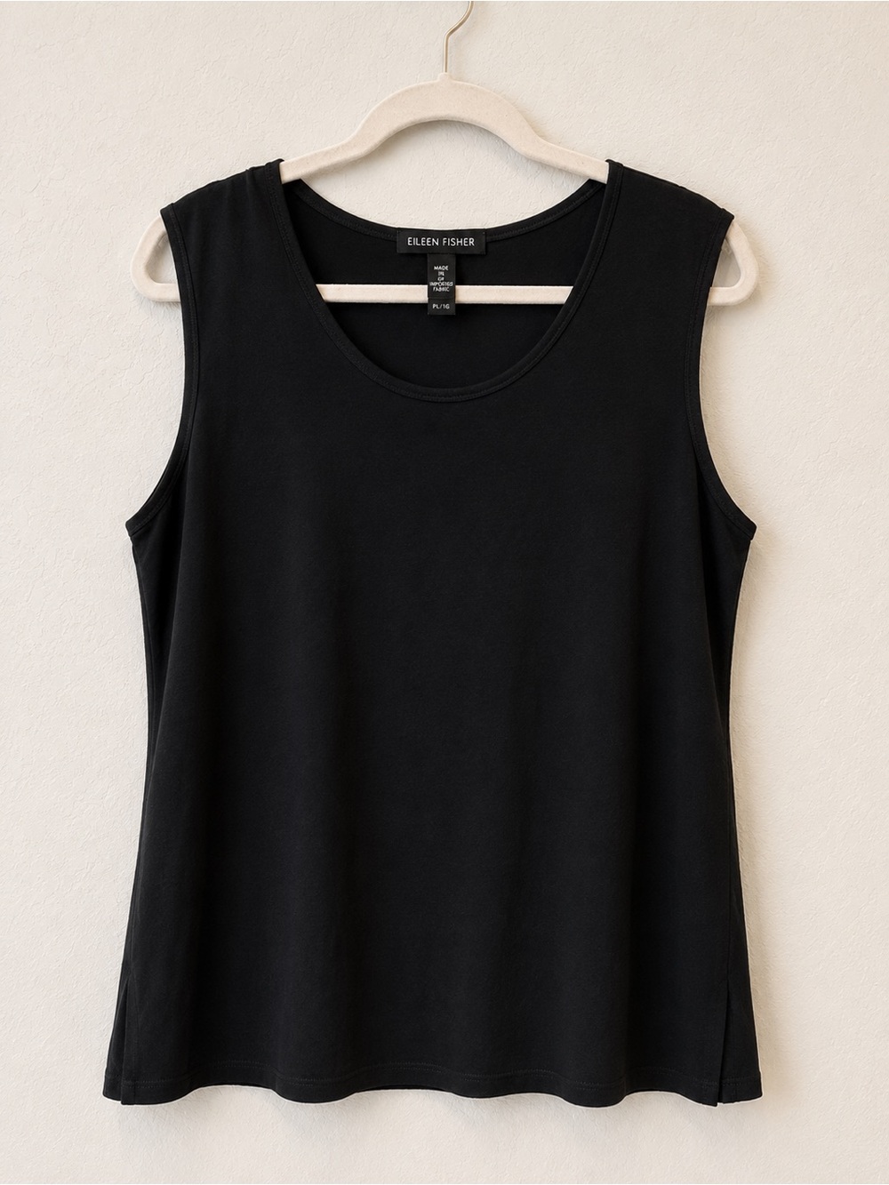 Eileen Fisher Black Scoop Neck Sleeveless Tank